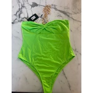 Chain Island One Piece Swimsuit - Lime